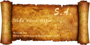 Stánicz Alba névjegykártya